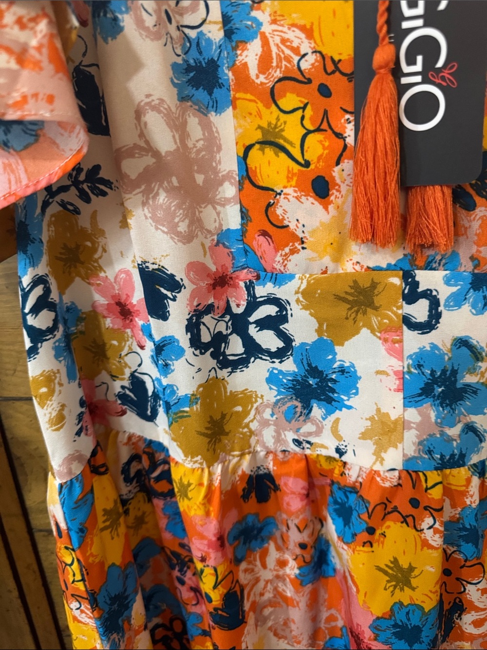 Women’s' Multi-Color Floral Tiered Dress - Picture 4 of 6